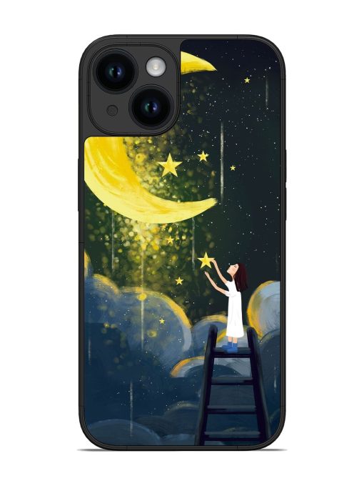 Moonlight Healing Night Illustration Glossy Metal TPU Phone Cover for Apple Iphone 14 Edge Zapvi