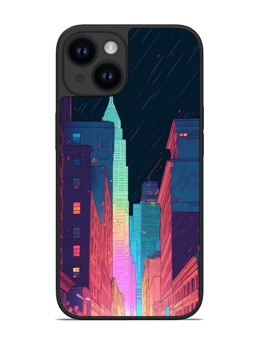 Minimal City Art Glossy Metal Phone Cover for Apple Iphone 14 Edge Zapvi