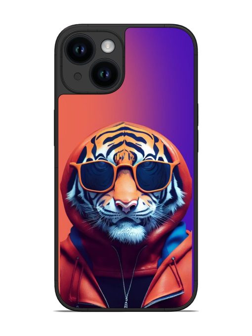 Tiger Animation Glossy Metal Phone Cover for Apple Iphone 14 Edge Zapvi