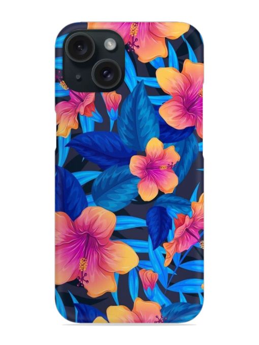 Pink Blue Flower Snap Case Edge Zapvi