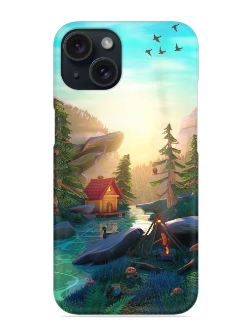 Cartoon Mountain Lake Snap Case Edge Zapvi